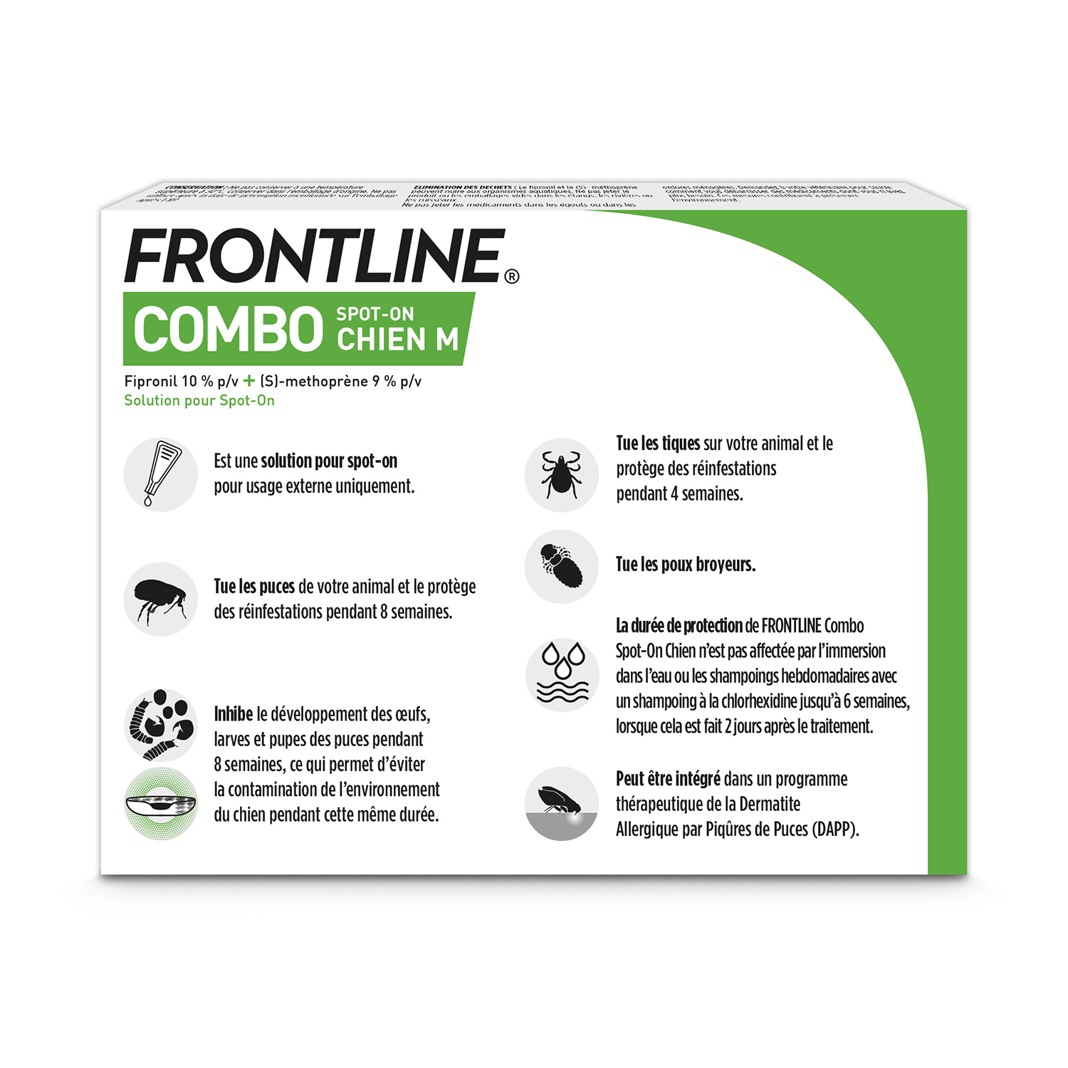 Frontline Combo Chien Taille M 4 pipettes arriere