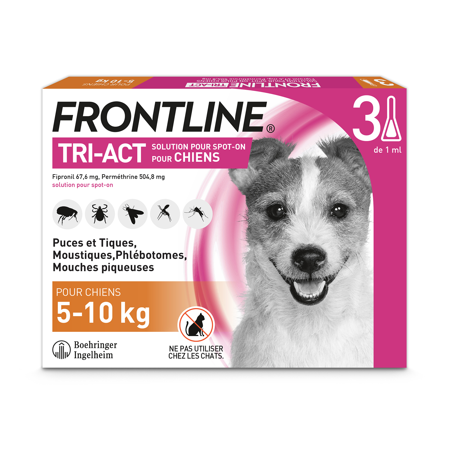 Frontline TriAct Chien Taille S 3 pipettes