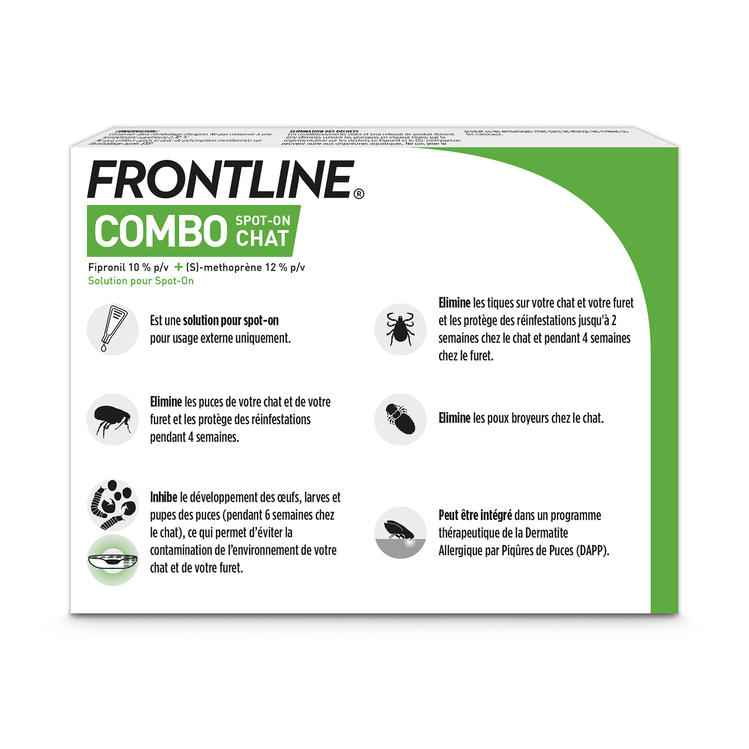 Frontline Combo Chat 3 pipettes arriere