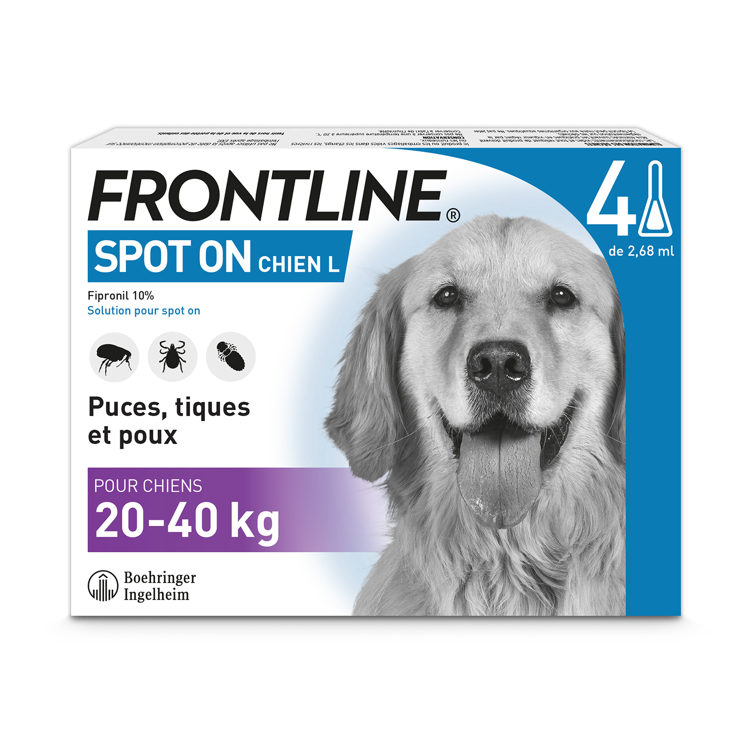 Frontline SpotOn Chien Taille L 4 pipettes
