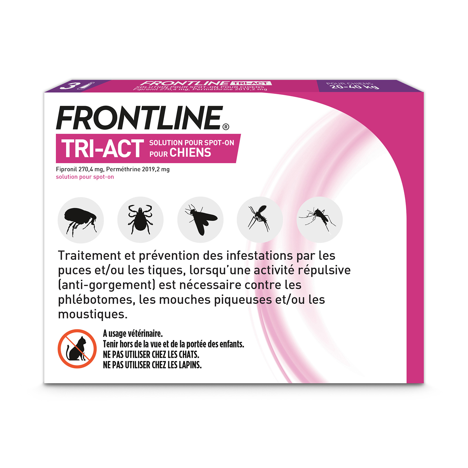 Frontline TriAct Chien Taille L 3 pipettes arriere