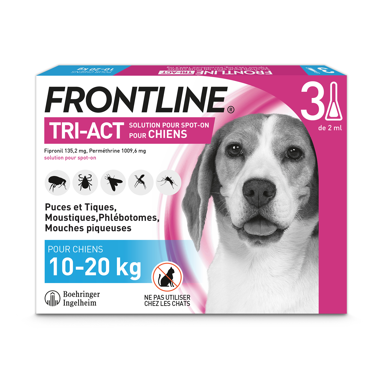 Frontline TriAct Chien Taille M 3 pipettes